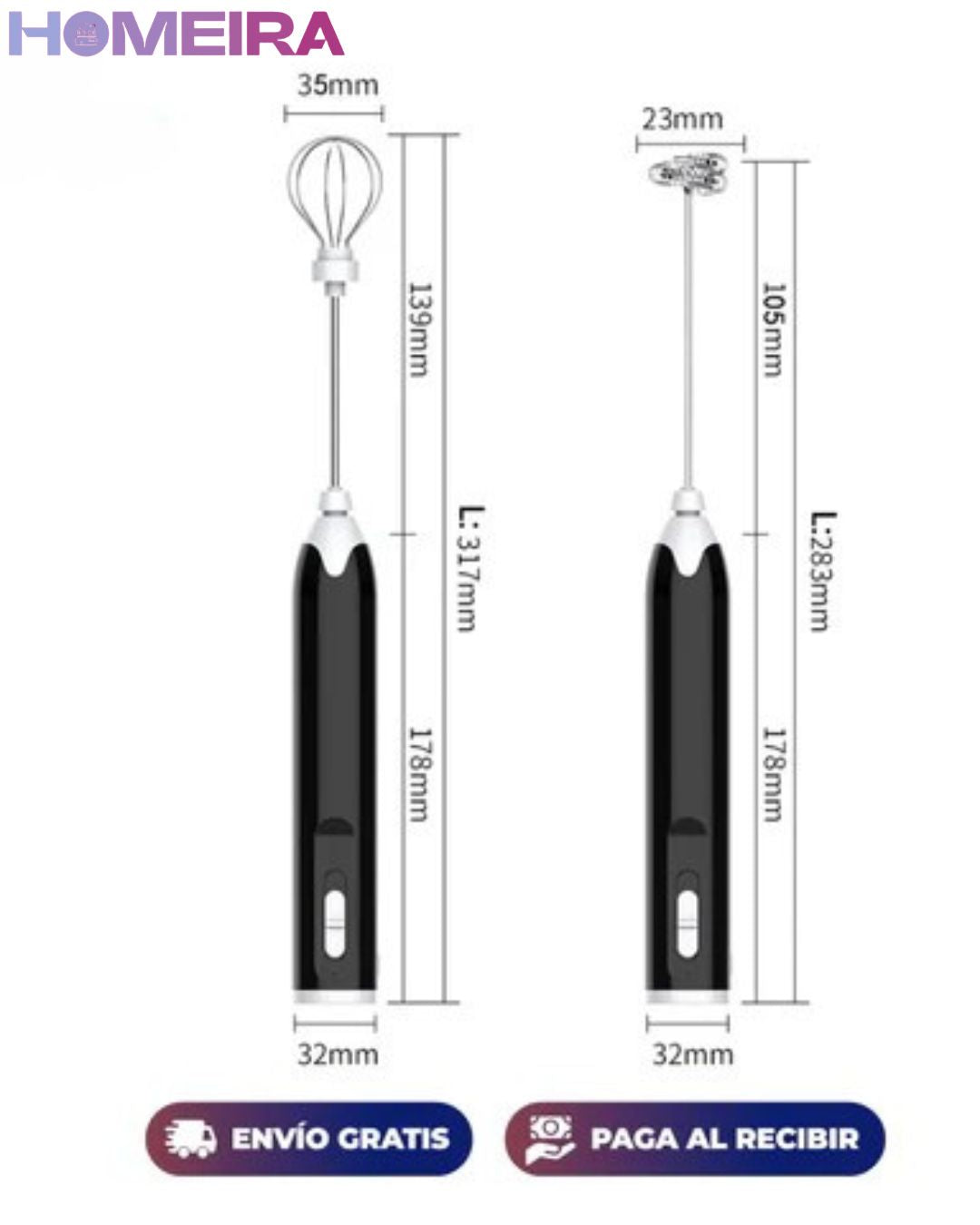 Espumador de leche y Multi funcional recargable 🥛