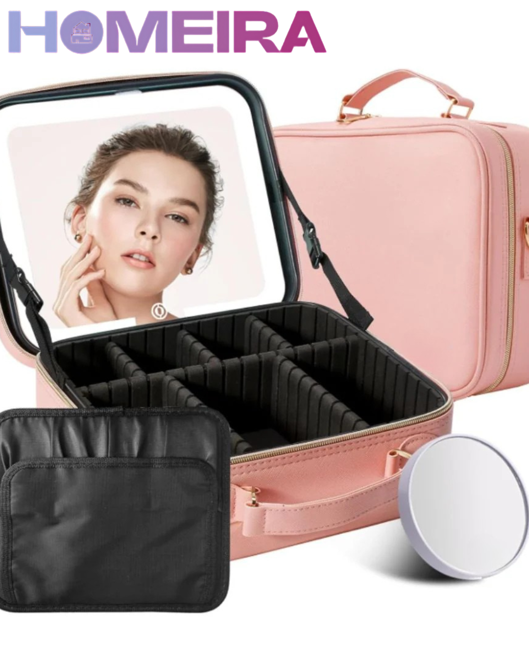 Cosmetiquera Profesional y Portátil con Espejo LED💄