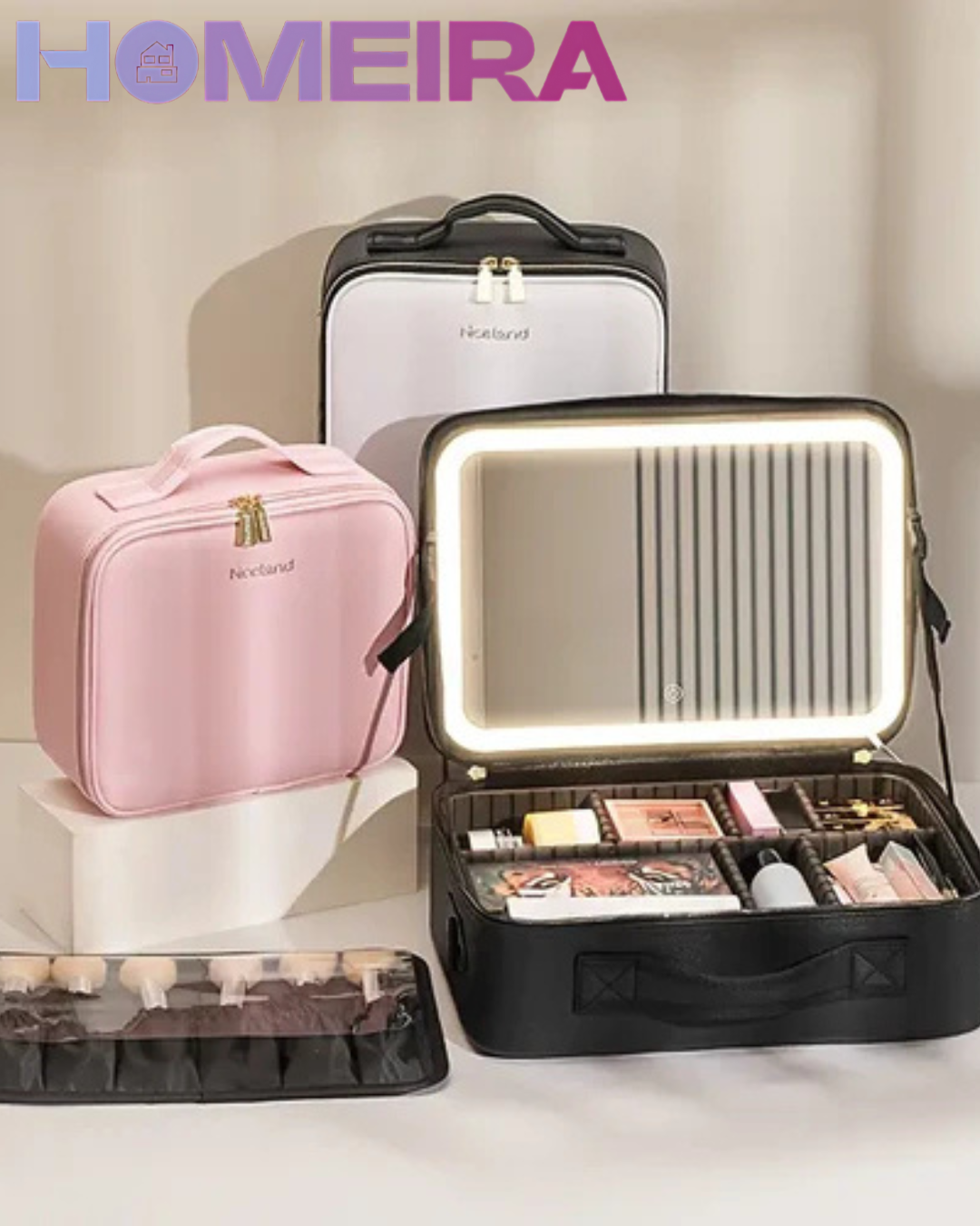 Cosmetiquera Profesional y Portátil con Espejo LED💄
