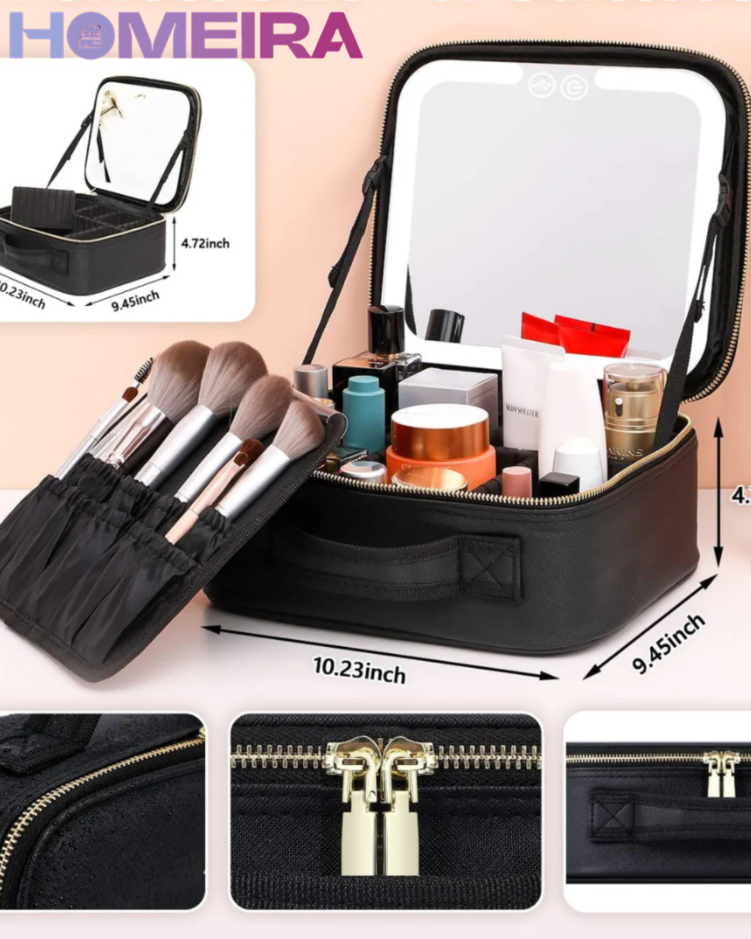 Cosmetiquera Profesional y Portátil con Espejo LED💄