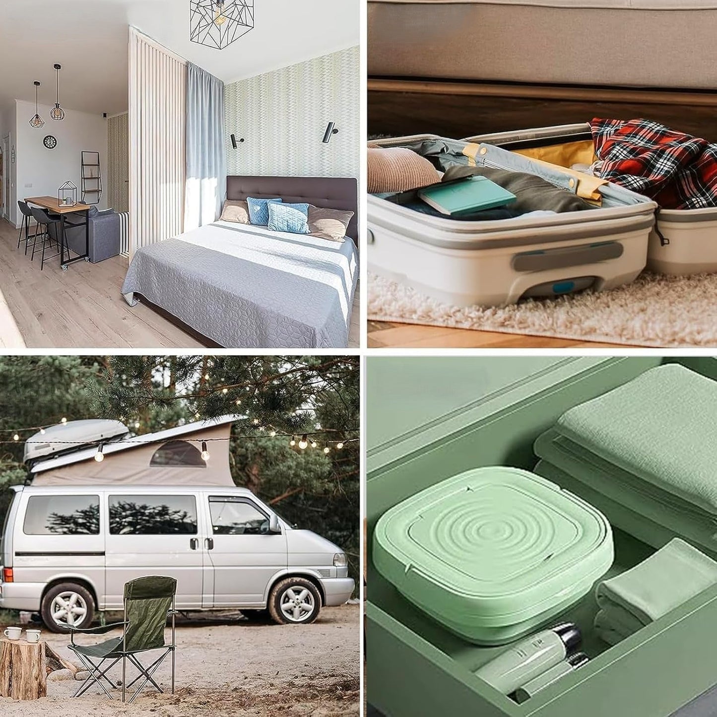 ¡Lava tu ropa donde quieras! 🧦 Mini Lavadora Plegable de 8L 👕