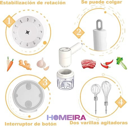 Batidor y Picador Eléctrico 👩🏻🍳 ¡Cocina rápido y fácil!