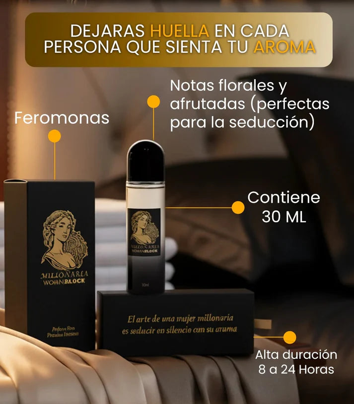 MILLONARIA – Perfume con Feromonas para Ropa Íntima que Despierta Tu Atractivo Natural