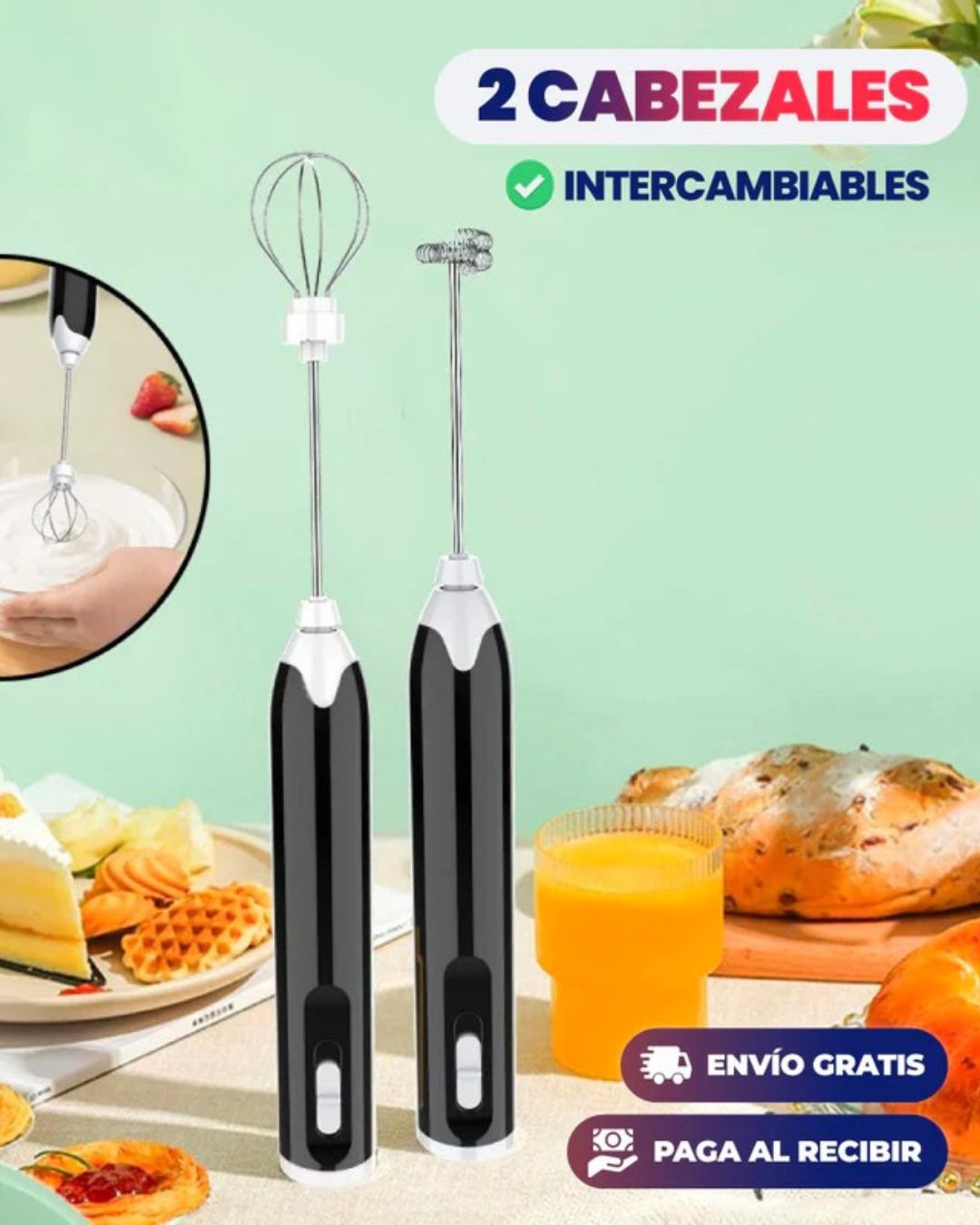 Espumador de leche y Multi funcional recargable 🥛