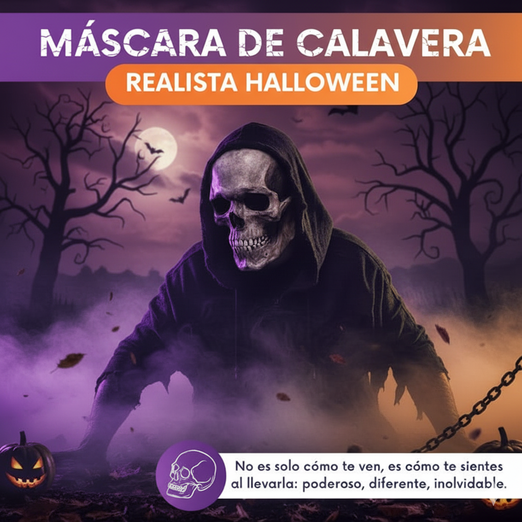 Mascara realista calavera 💀🔥🎃