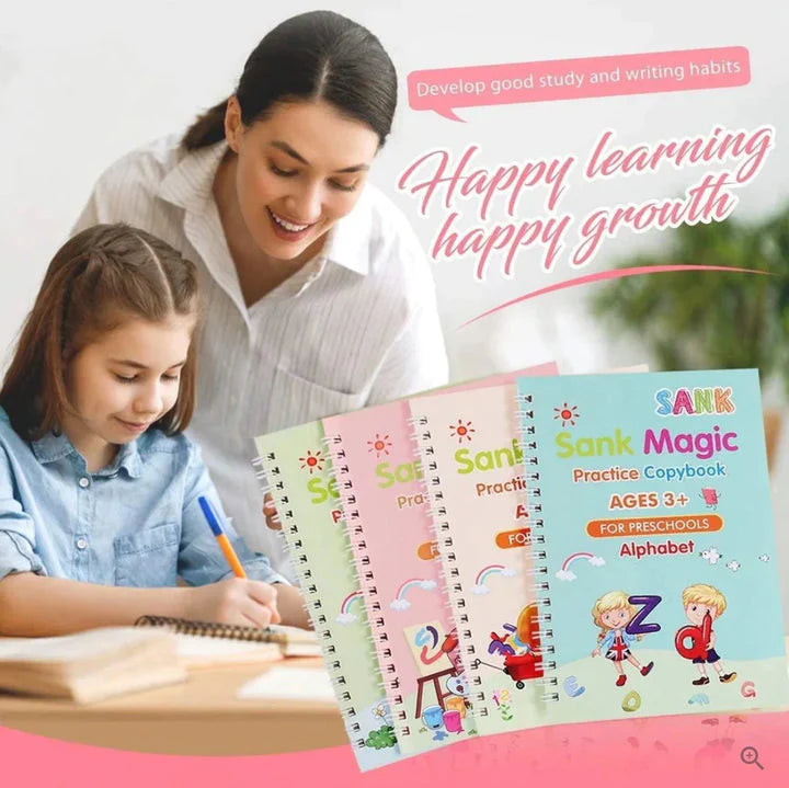Cuadernos de Práctica Mágica x4 : El método interactivo para mejorar la escritura de forma entretenida