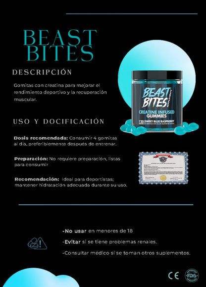 🦍 Beast Bites: Creatina en Gomitas para Potenciar tu Rendimiento