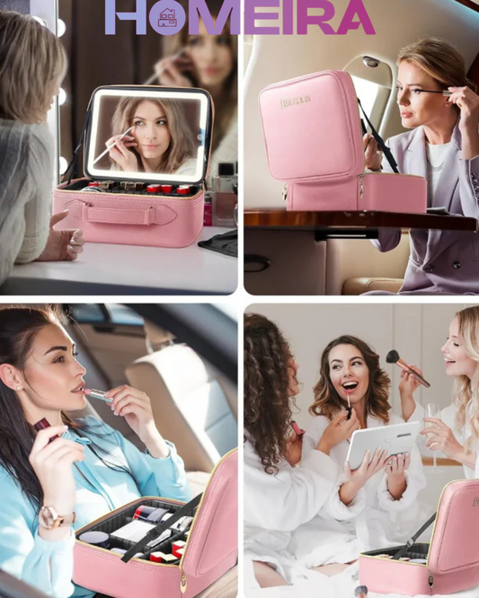Cosmetiquera Profesional y Portátil con Espejo LED💄