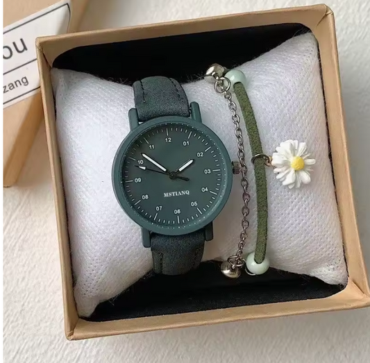 Reloj para Dama y Pulsera Margarita 🌼