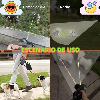 🐶 Correa Retráctil Doble PawpyCup® — Pasea a tus dos peludos sin enredos, tirones ni estrés