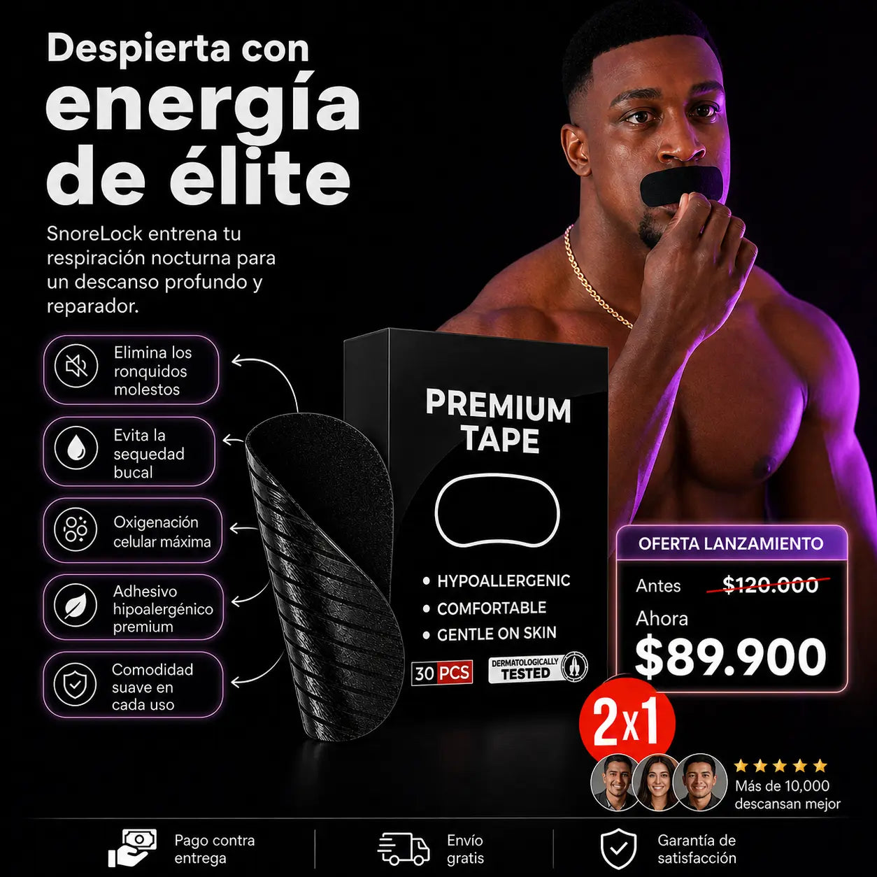 Parche Bucal Premium Tape: Descansa Mejor y Despierta con Más Energía