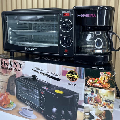 Horno, Café y Parrilla 3 en 1 🔥Despertar Sin Complicaciones 🌞