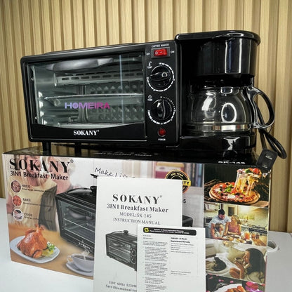 Horno, Café y Parrilla 3 en 1 🔥Despertar Sin Complicaciones 🌞