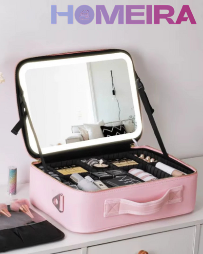 Cosmetiquera Profesional y Portátil con Espejo LED💄