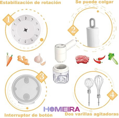 Batidor y Picador Eléctrico 👩🏻‍🍳 ¡Cocina rápido y fácil!