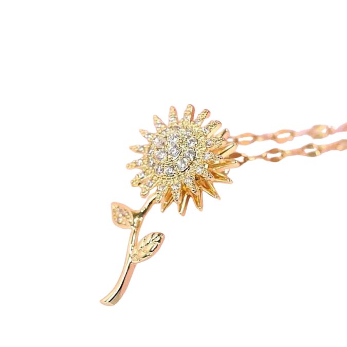 🌻 Collar de Girasol Giratorio – ¡Amor y Amistad está cerca! 💝