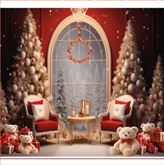 HolidayWall™ – Dale vida a tu hogar con un tapiz navideño fácil de instalar (2.5 m de ancho x 2.1 m de alto)