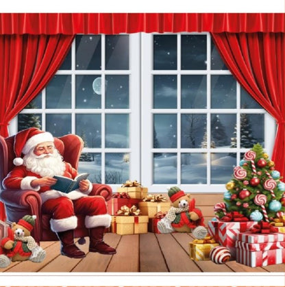 HolidayWall™ – Dale vida a tu hogar con un tapiz navideño fácil de instalar (2.5 m de ancho x 2.1 m de alto)