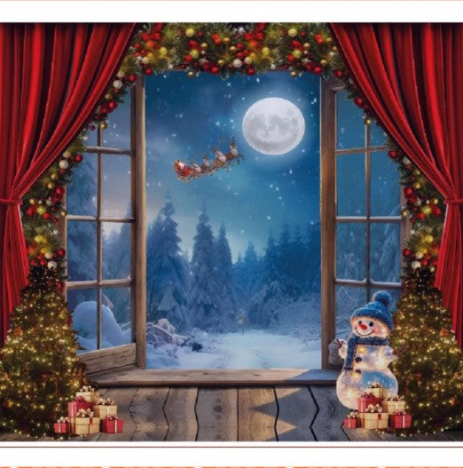 HolidayWall™ – Dale vida a tu hogar con un tapiz navideño fácil de instalar (2.5 m de ancho x 2.1 m de alto)