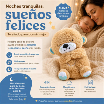 Peluche Nutria Tranquilizante que Acompaña el Descanso de tu Bebé con Movimiento Suave y Sonidos Relajantes