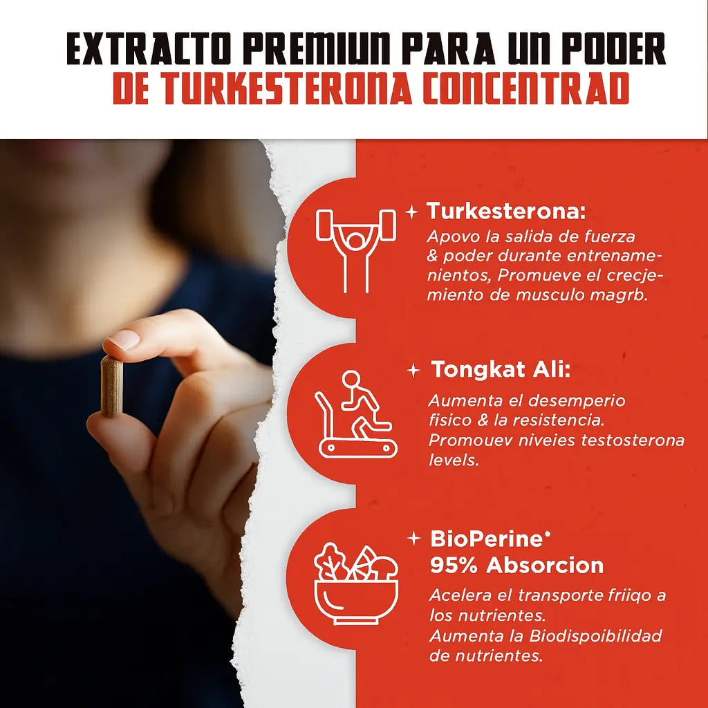 Suplemento Masculino 1500 mg | Rendimiento y Fuerza + Loción Her Loss de obsequio