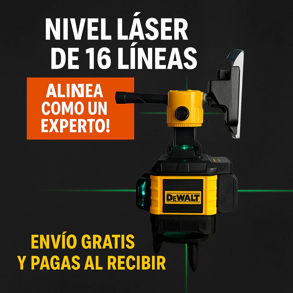 Nivel Láser DEWALT 16 Líneas 360° – Precisión Profesional en Cada Medición
