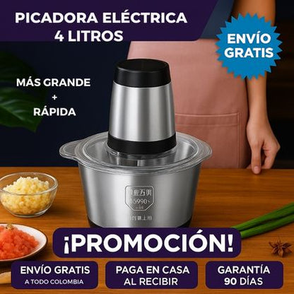 Picadora mas GRANDE Y RAPIDA 🔪 4 LITROS