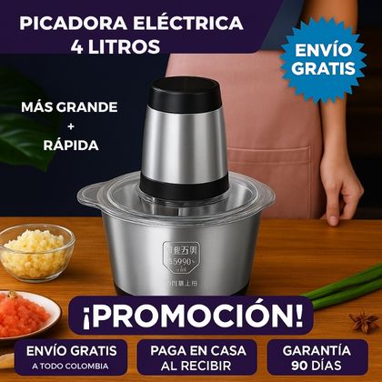 Picadora mas GRANDE Y RAPIDA 🔪 4 LITROS