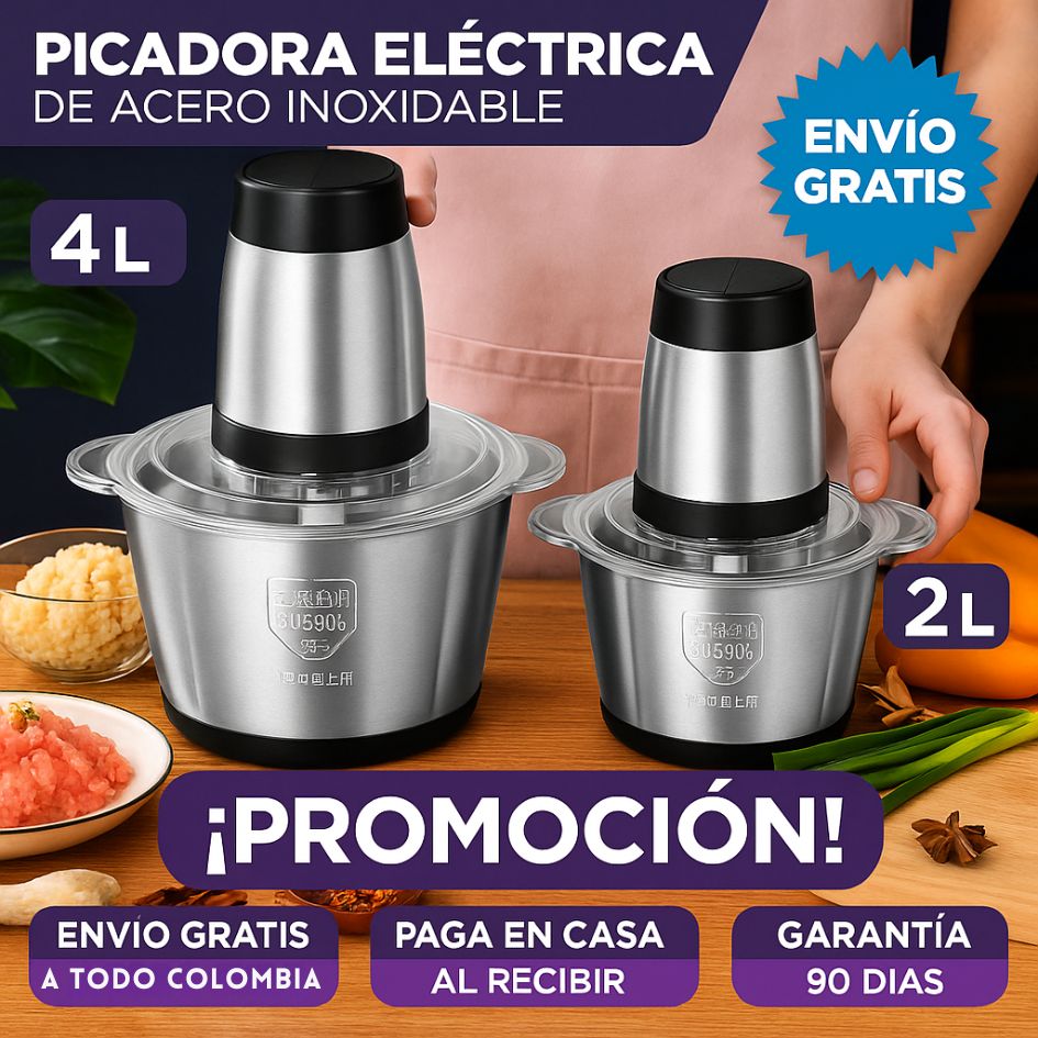 PICADORA ELÉCTRICA DE ACERO INOXIDABLE SOKANY ™ | CON 2 VELOCIDADES