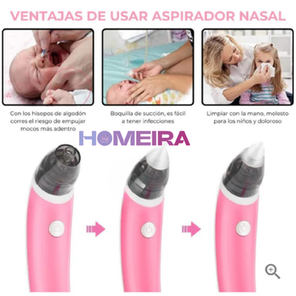 Aspirador Nasal Eléctrico🤧: Alivio Seguro y Rápido para la Congestión de tu Bebé 👶🏻