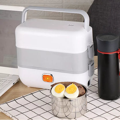 Lonchera Eléctrica de Acero Inoxidable – ¡Tu Comida Casera Caliente en Minutos, En Cualquier Lugar!