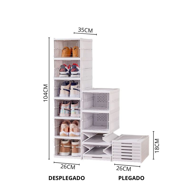 ¡Organiza tus zapatos y mercado! ahorra espacio👟🍎 mueble plegable 6 niveles