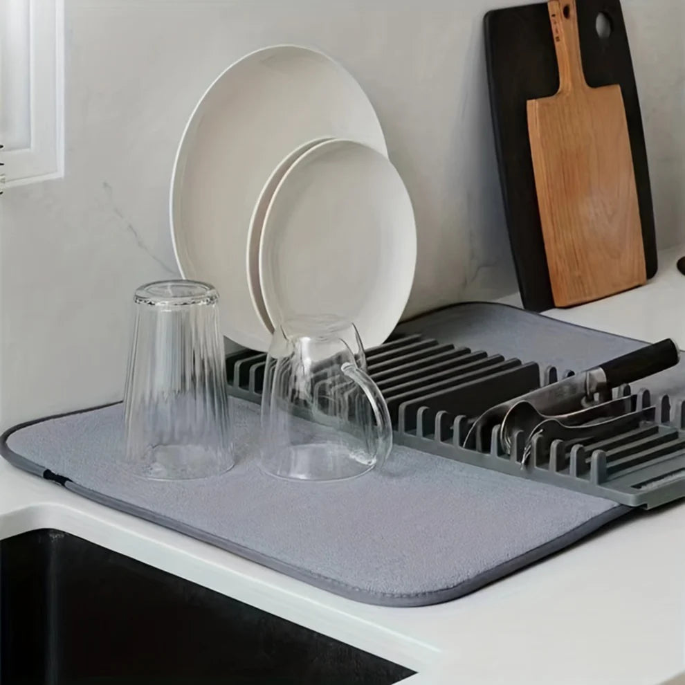 ¡Mantén tu cocina seca y ordenada!  Escurridor Tapete Absorbente 🍽️