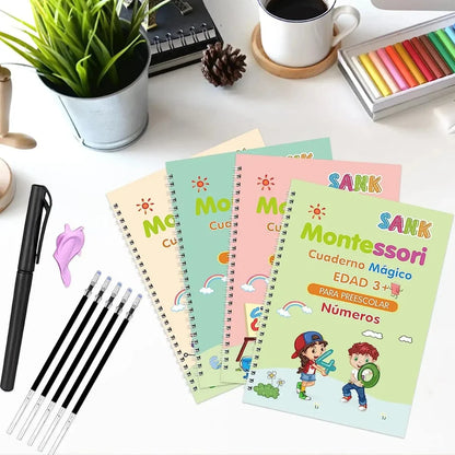 Cuadernos de Práctica Mágica x4 : El método interactivo para mejorar la escritura de forma entretenida