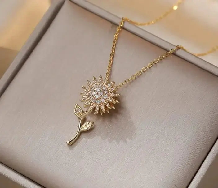 🌻 Collar de Girasol Giratorio – ¡Amor y Amistad está cerca! 💝
