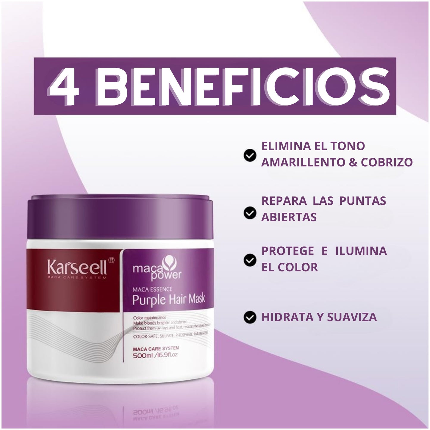 Transforma tu cabello con la mascarilla capilar morada Karseell purple
