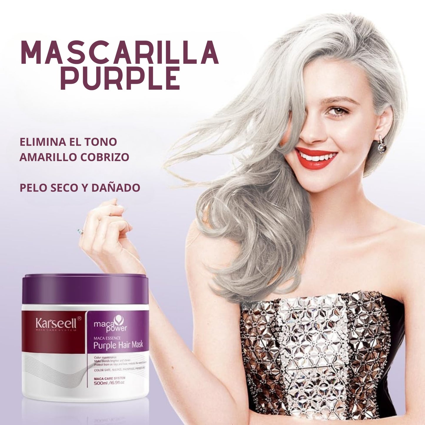 Transforma tu cabello con la mascarilla capilar morada Karseell purple