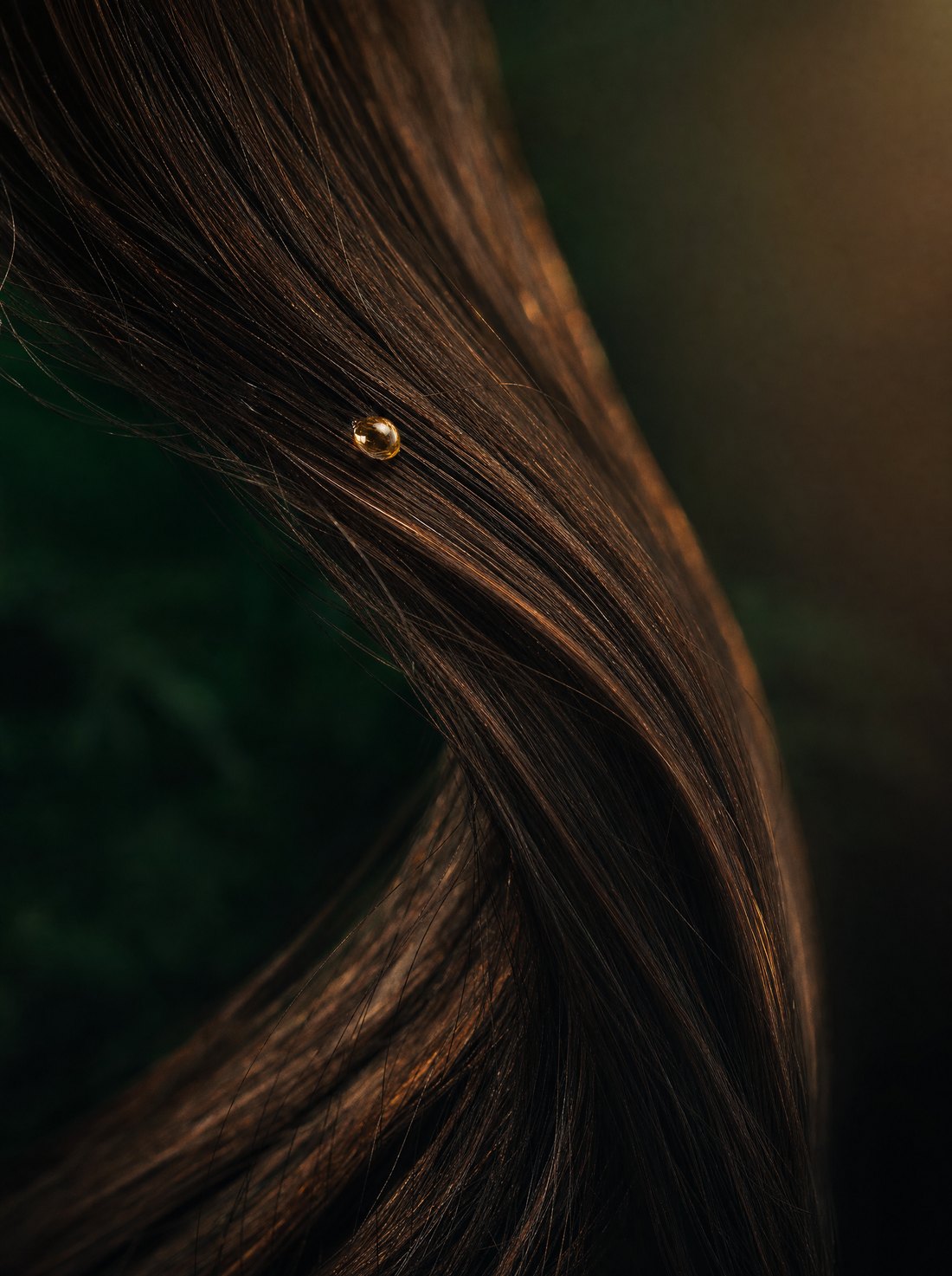 Detalle de cabello con brillo