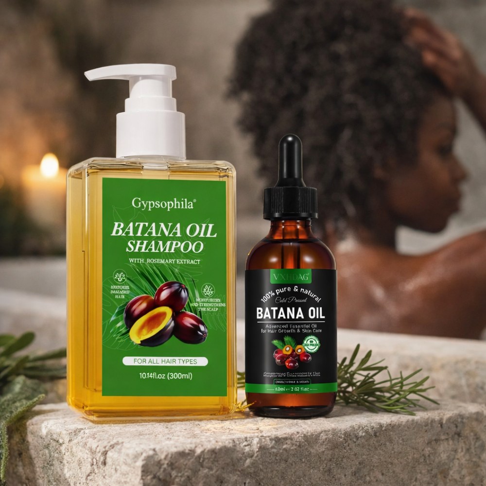 Foto real del dúo shampoo y aceite de batana