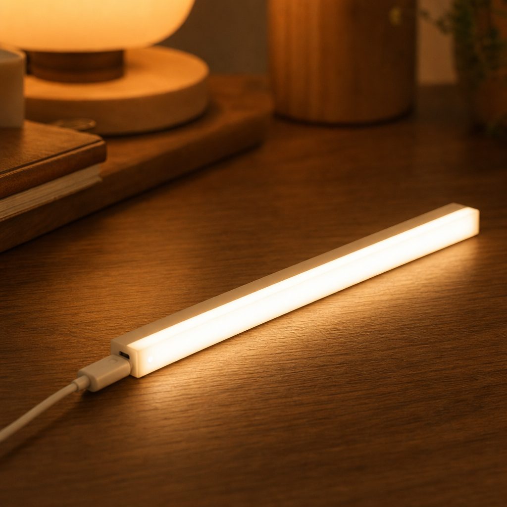Luz LED recargándose por cable USB