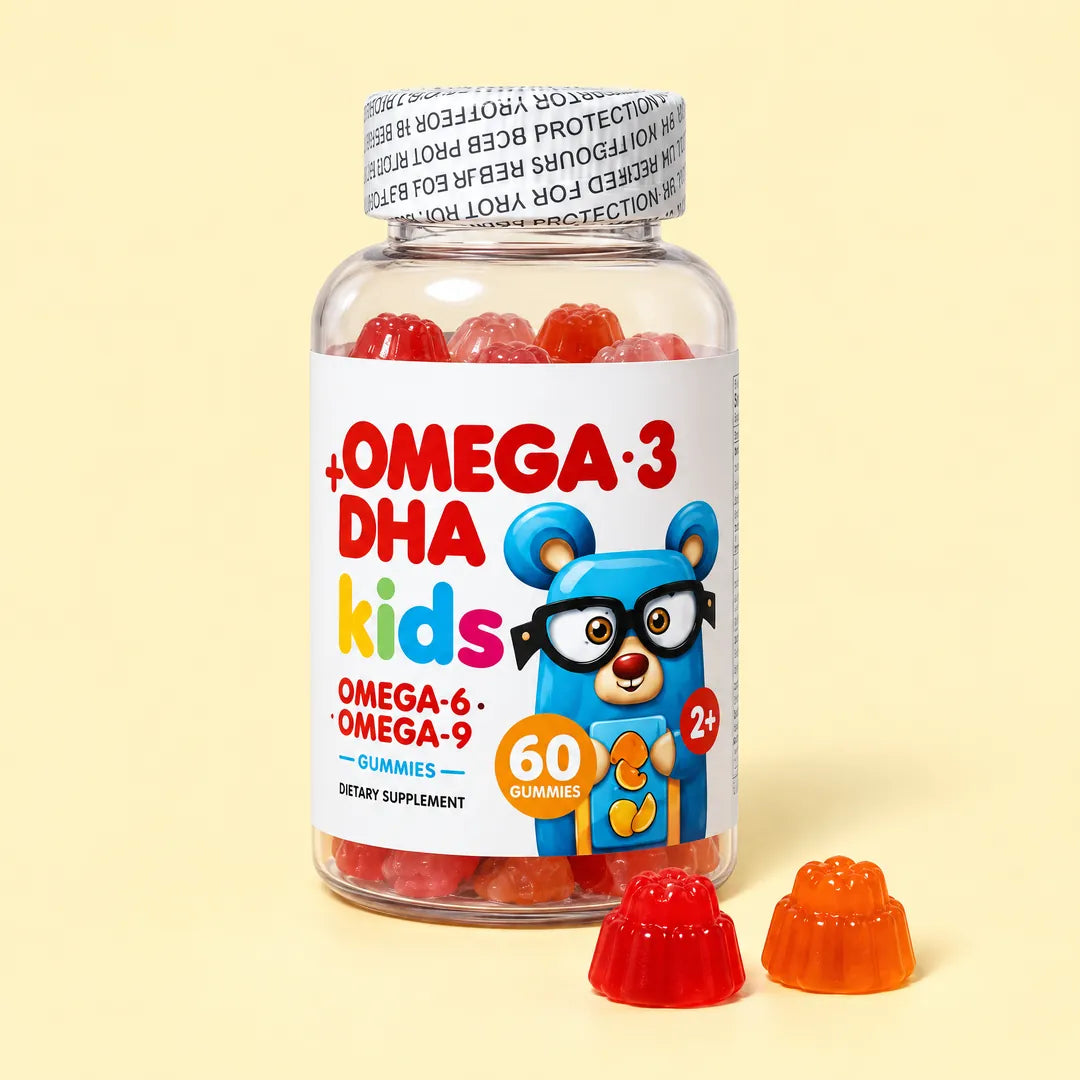 Frasco de Omega 3 + DHA Kids con 60 gomitas